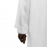 Buhara Yaka Nakışlı Cübbe - Beyaz - Gold Nakış